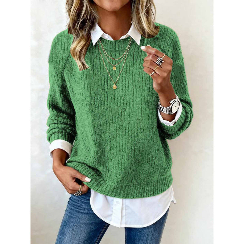 Fallwinter Long-sleeve Crew-neck Casual Sweater