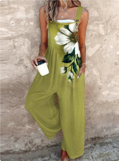 Fashion Women's Wear Vintage Print Jumpsuit