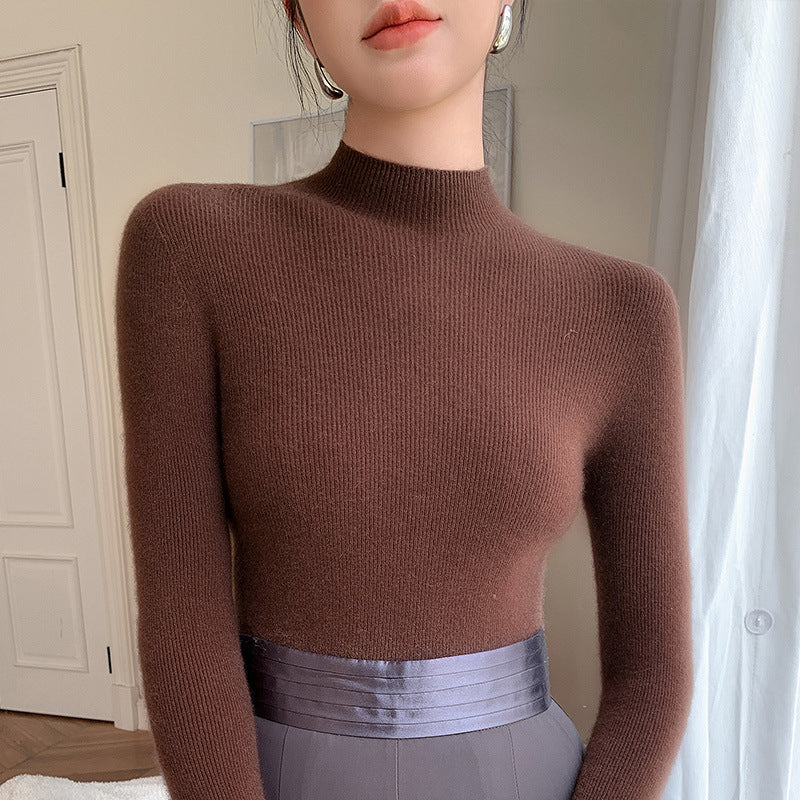 New Slim-fit Turtleneck Solid Color Pullover Knit Sweater