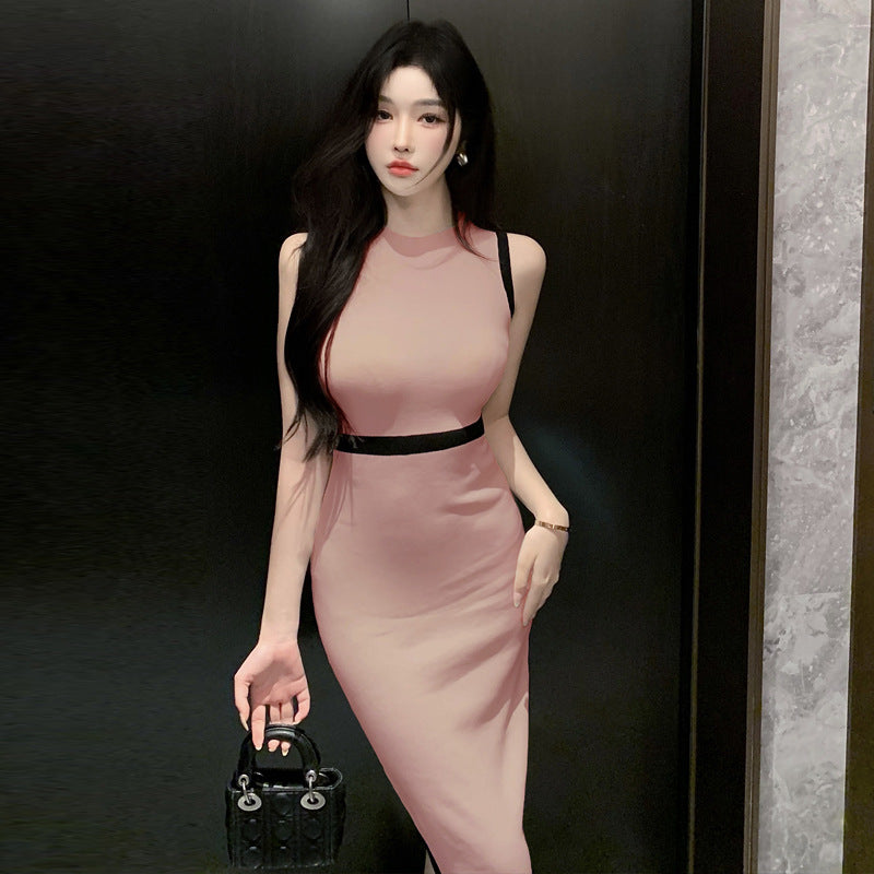 Womens French-style Elegant Casual Vest Dress