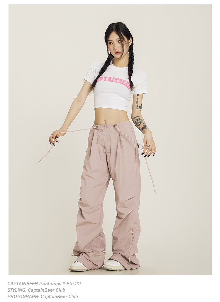 Retro American Crop Top Vintage Short Sleeve Summer Tee