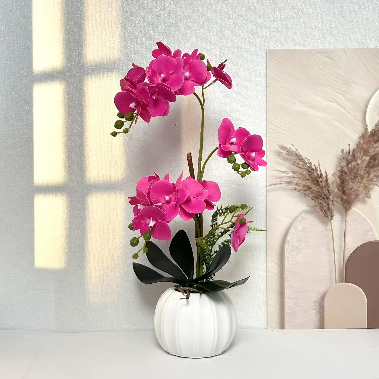 Premium artificial orchid potted plant for indoor and outdoor decor