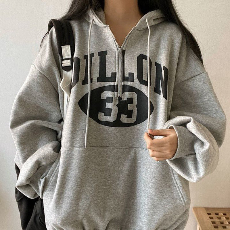 Women's Fleece-Lined Thickened Hooded Sweatshirt