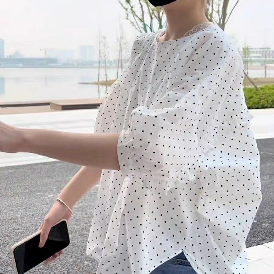 Bubble Sleeve Short Sleeve Shirt Women