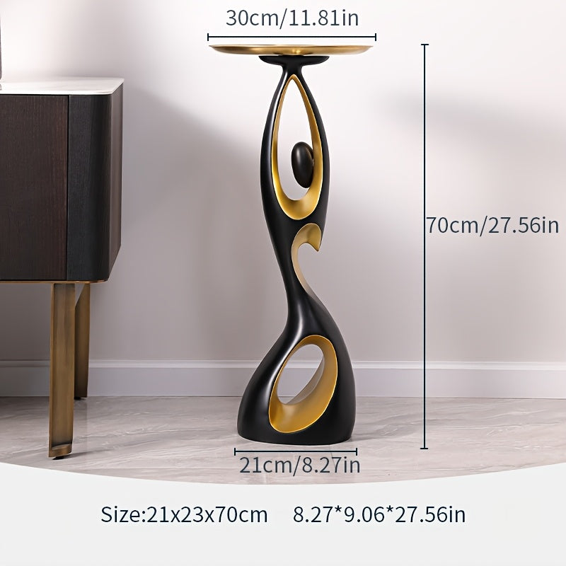 1pc of resin large floor standing decoration, creative and luxurious abstract character welcome floor standing decoration tray, living room entrance sofa, TV cabinet decorative crafts.