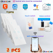 White 4-Gang Smart Wi-Fi Light Switch, US Standard