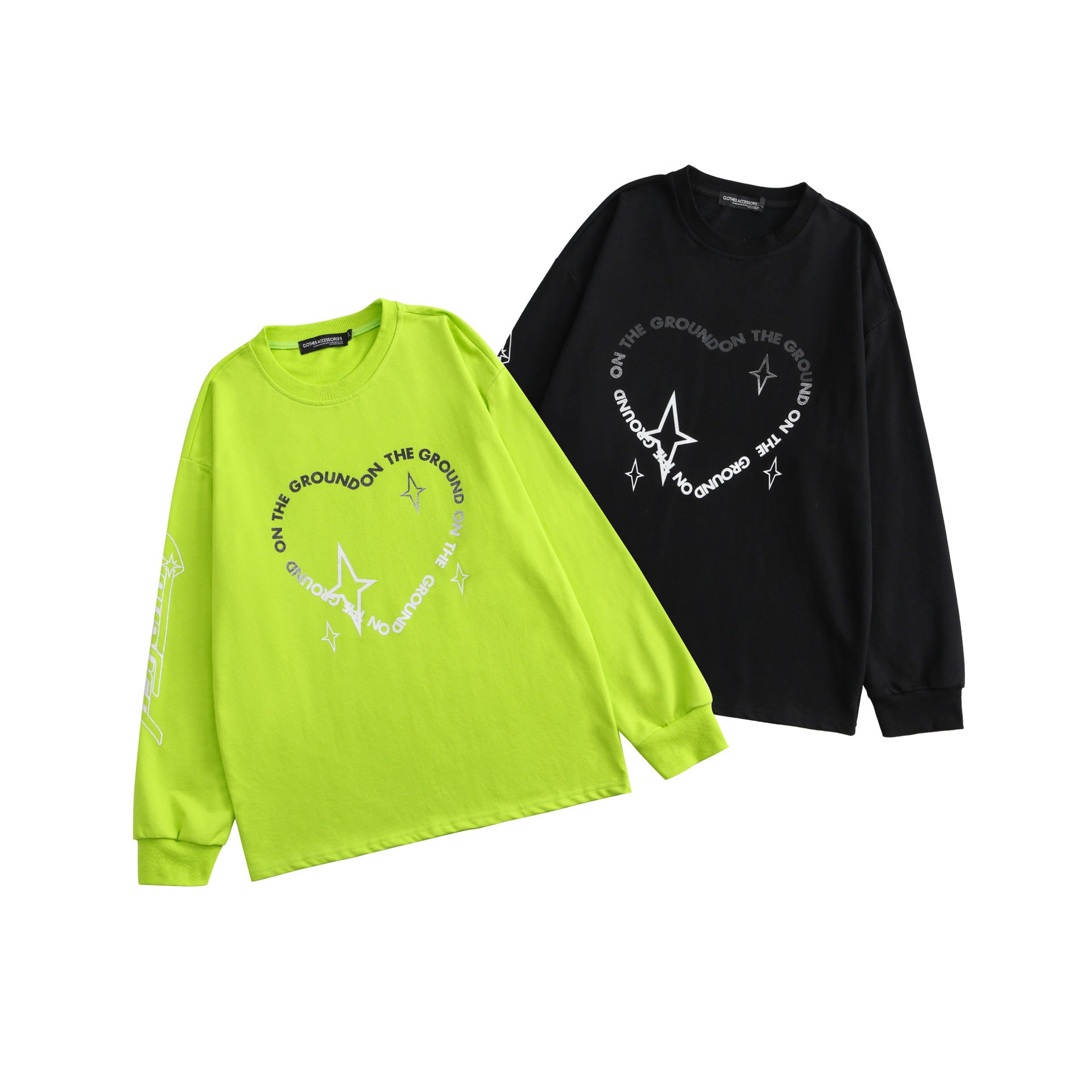 Women's Round Neck Couple Loose Long Sleeve T-shirt