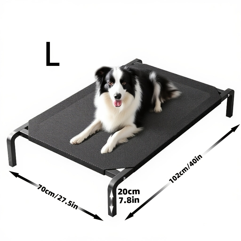 Large Dog Bed - Durable Polyester Square Pet Bed With Removable Washable Cover, Moisture-Resistant All-Season Comfort For Medium & Small Dogs, Black, Pet Bedding, Modern Pet Furniture, Sturdy Frame...