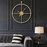 20-inch golden metal modern wall clock with silent movement