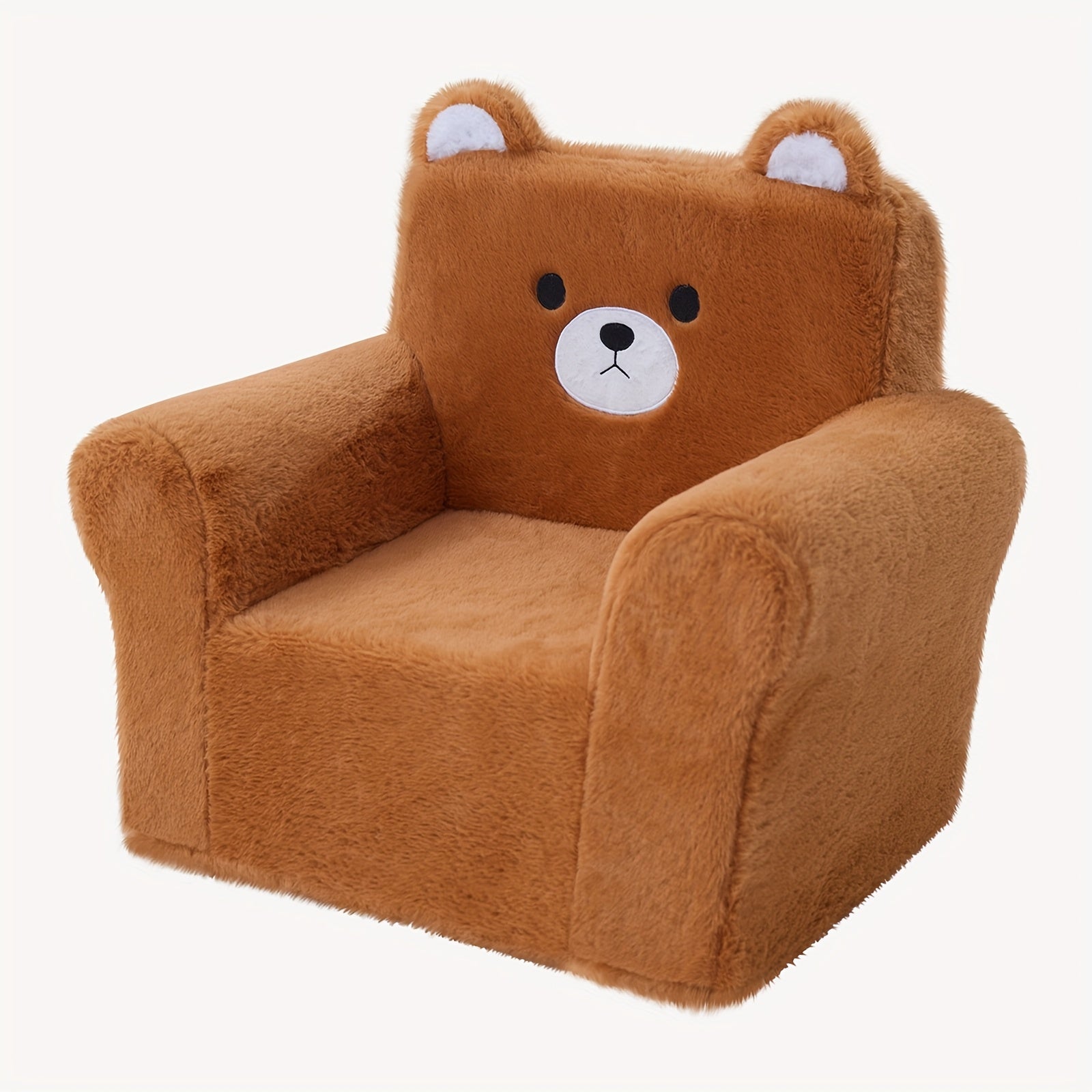 Ultra Soft Teddy Bear Fleece Kids Sofa Chair with Machine Washable Cover, 19.2" x 13" x 19.7", 5.6 lbs, Cozy Beige