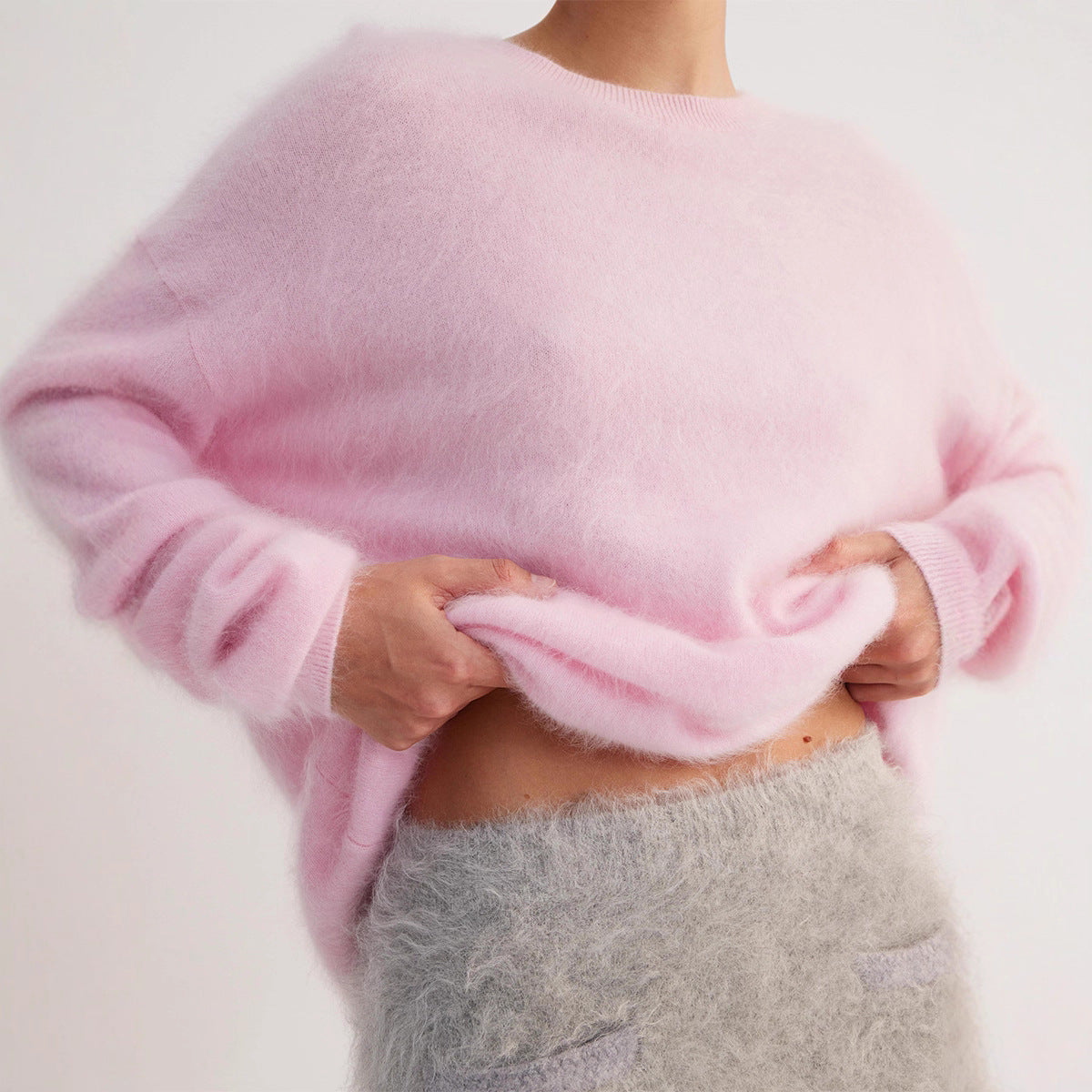 Simple Solid Color Knitted Loose Casual Sweater