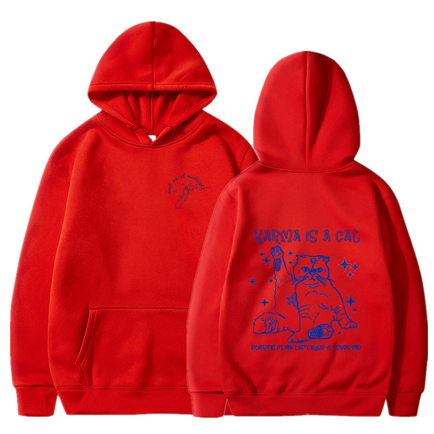 Cozy Cartoon Couple Velvet Hooded Sweatshirt
