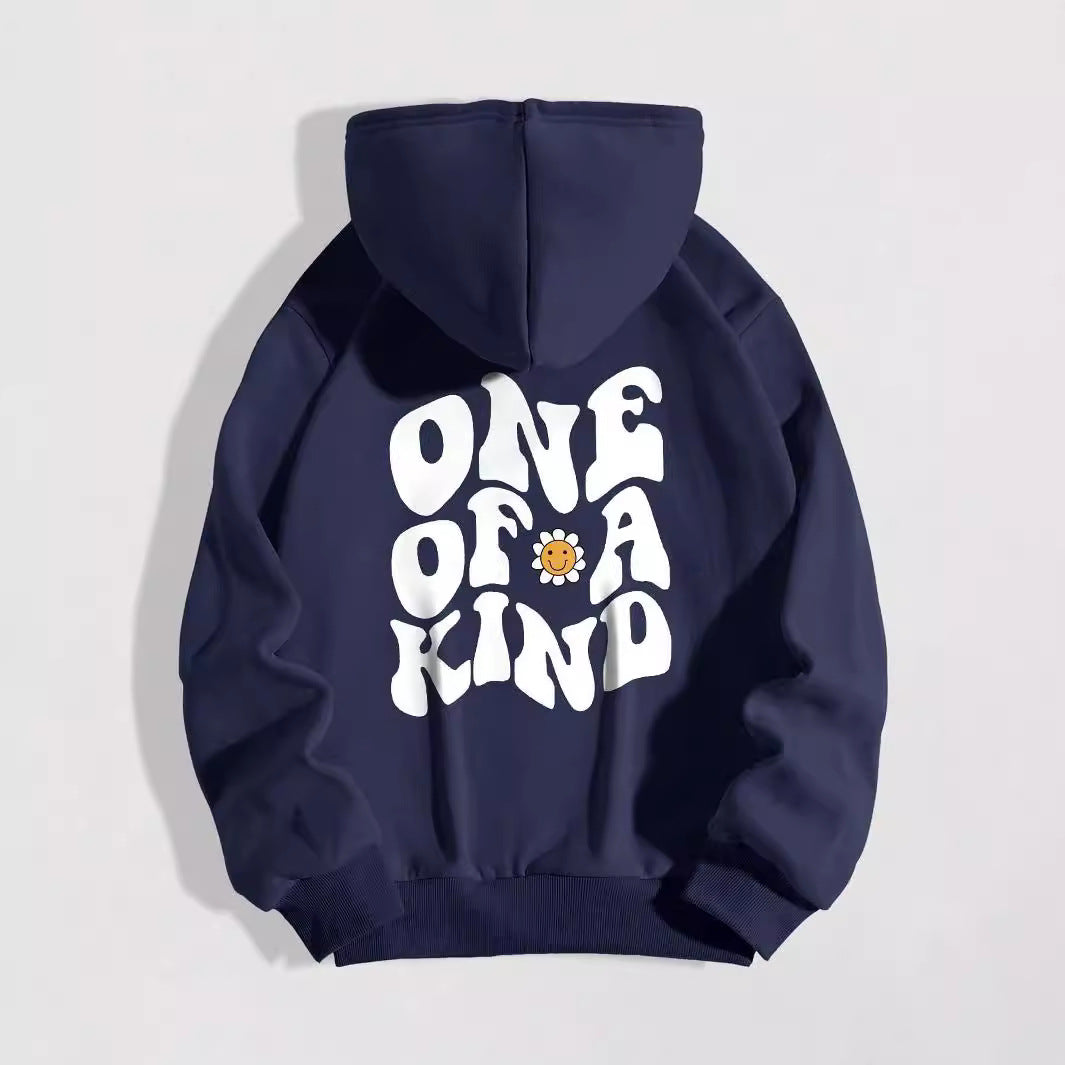 Charming Chrysanthemum Smile Print Cozy Hoodie Sweater