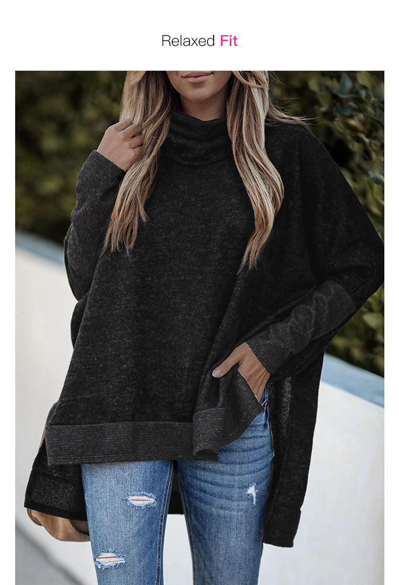Cozy Batwing Sleeve Turtleneck Loose Sweater