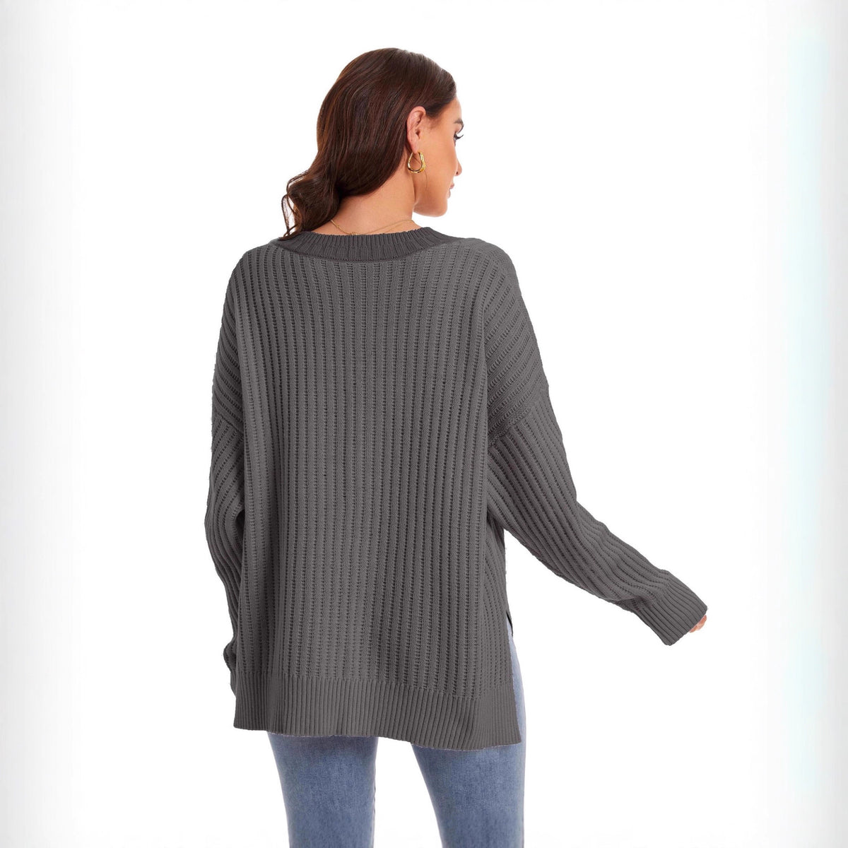 Fallwinter Womens Loosefit Vneck Sweater