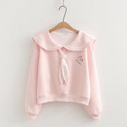 Preppy Sailor Collar Cotton Women's Sweater
