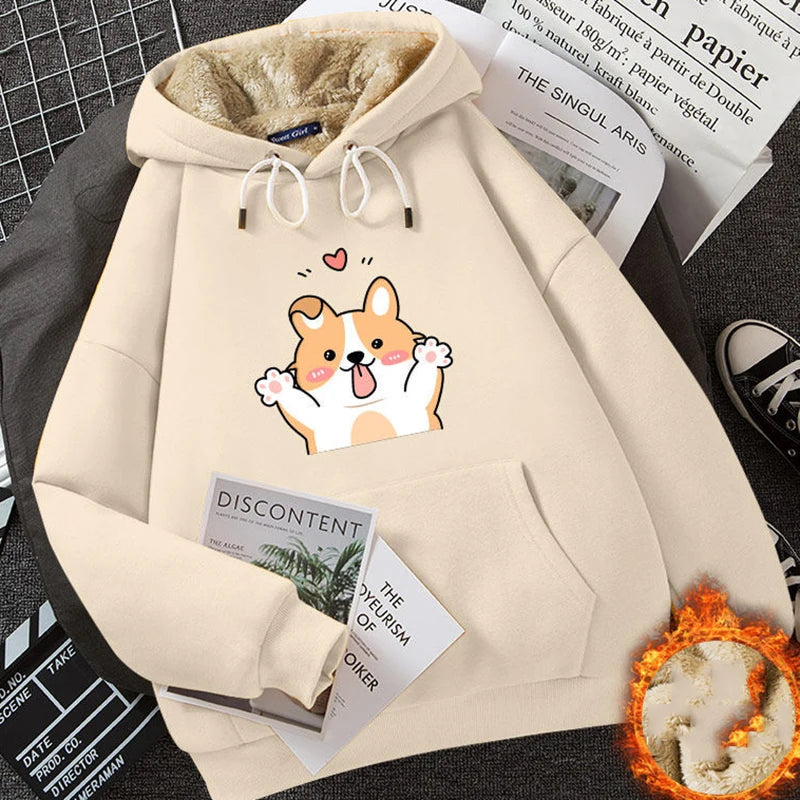 Women's Fleece-Lined Thickened Cashmere Hoodie