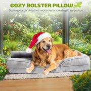 Chew-proof Dog Bed For Large Dogs - 4 Therapeutic Memory Foam, Heavy-duty Design With Anxiety Relief Bolster & Removable Washable Cover