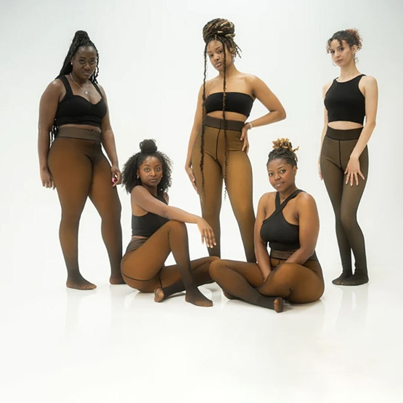 Seamless Knitted Leggings Women's Transparent Plus Size One-piece Trousers