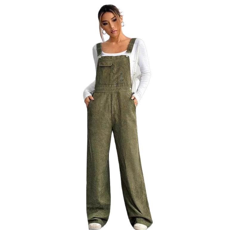 Corduroy Slimming Loose-fitting Jumpsuit