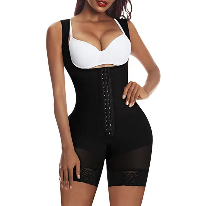 European And American Corset One-piece Zipper Bottom Crotch Belly Contracting Hip Lifting Enhanced Version