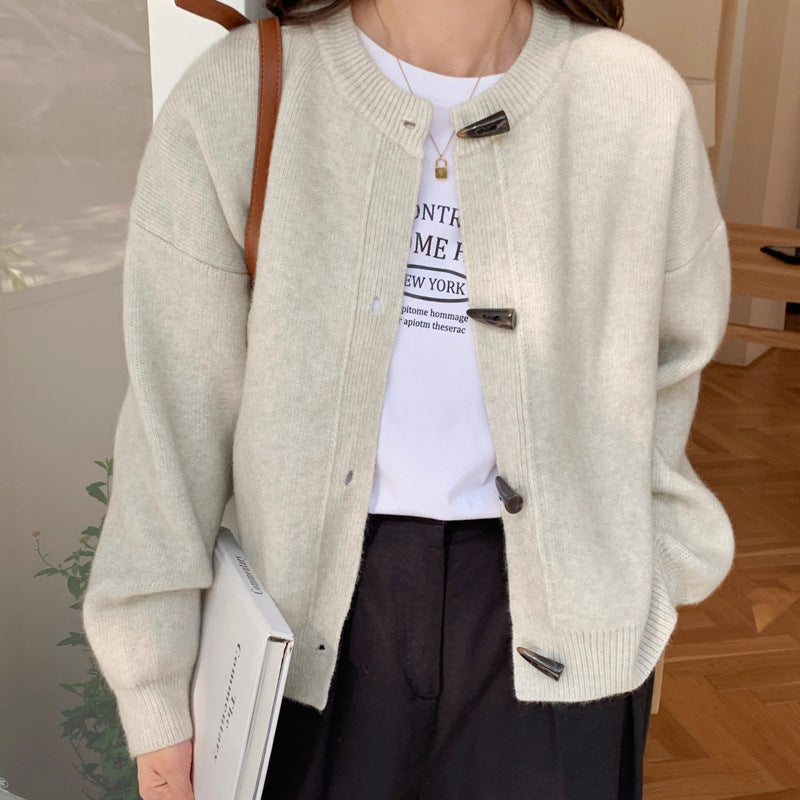 Gray Loose Knitted Women's Chanel Style Top