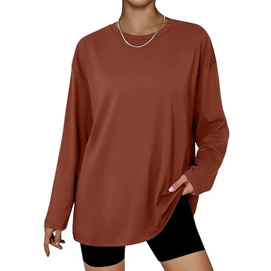Oversized Long‑Sleeve Trendy Top – Soft Polyester, All‑Season Comfort