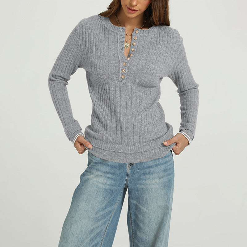 Long-sleeve Slim-fit Knitted Bottoming Sweater