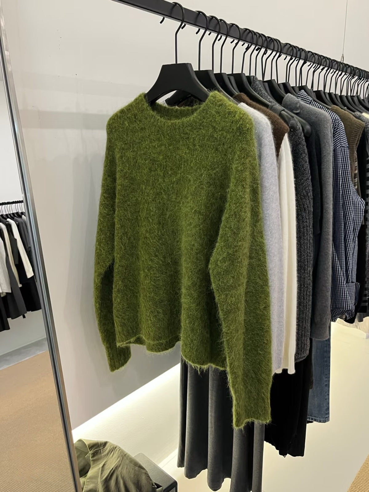 Lazy High-end Green Sweater Women
