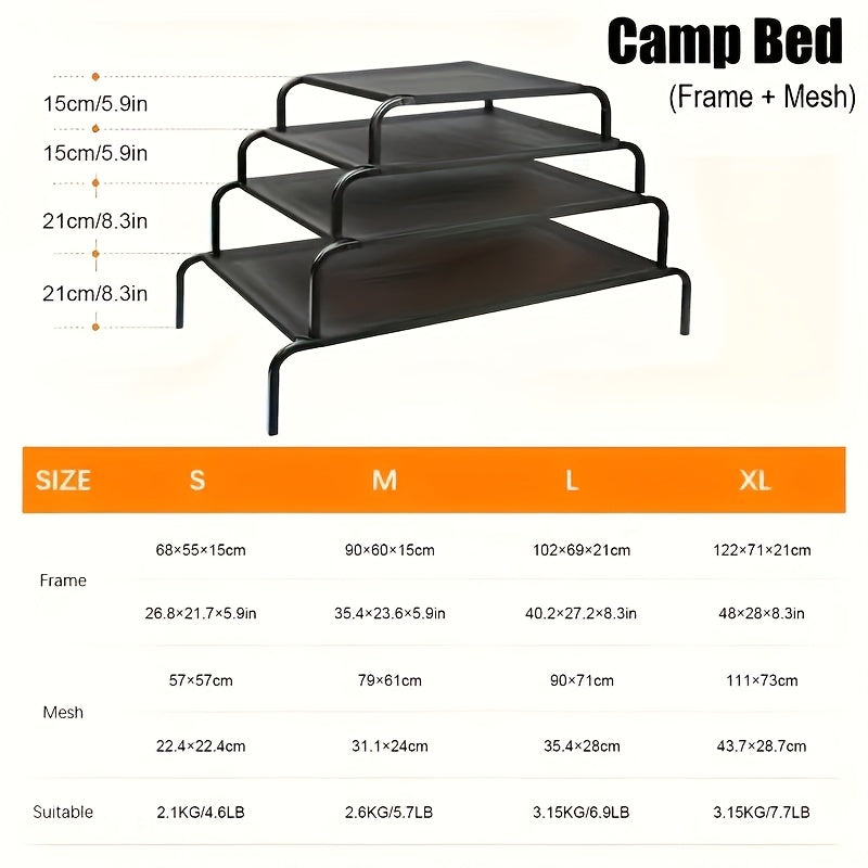 Elevated Dog Bed With Moisture-proof Base - Adjustable Height, Removable & Washable, Geometric Pattern, All-season Use For Small To Large Dogs, Easy Assembly, Dog Bed For Dogs, Pet Comfort, Modern