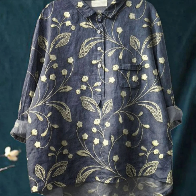 Women's Floral Long Sleeve Shirt Printing Shirt Collar Daily Casual Top