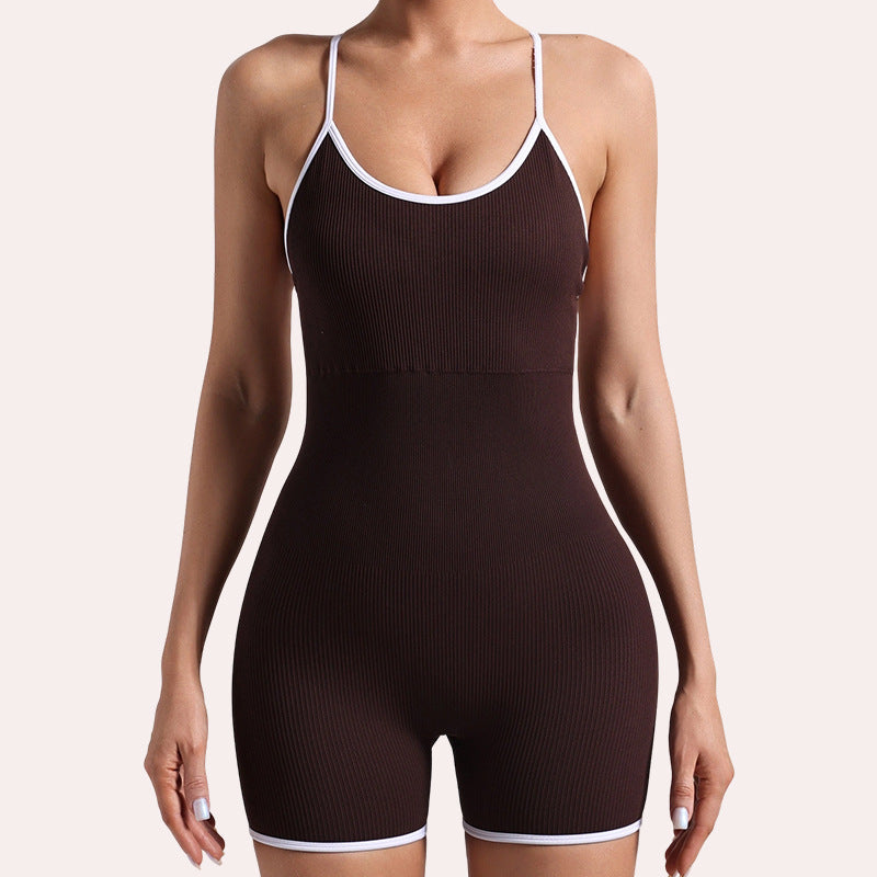 Women's Back-Cross Yoga Romper & Workout Bodysuit