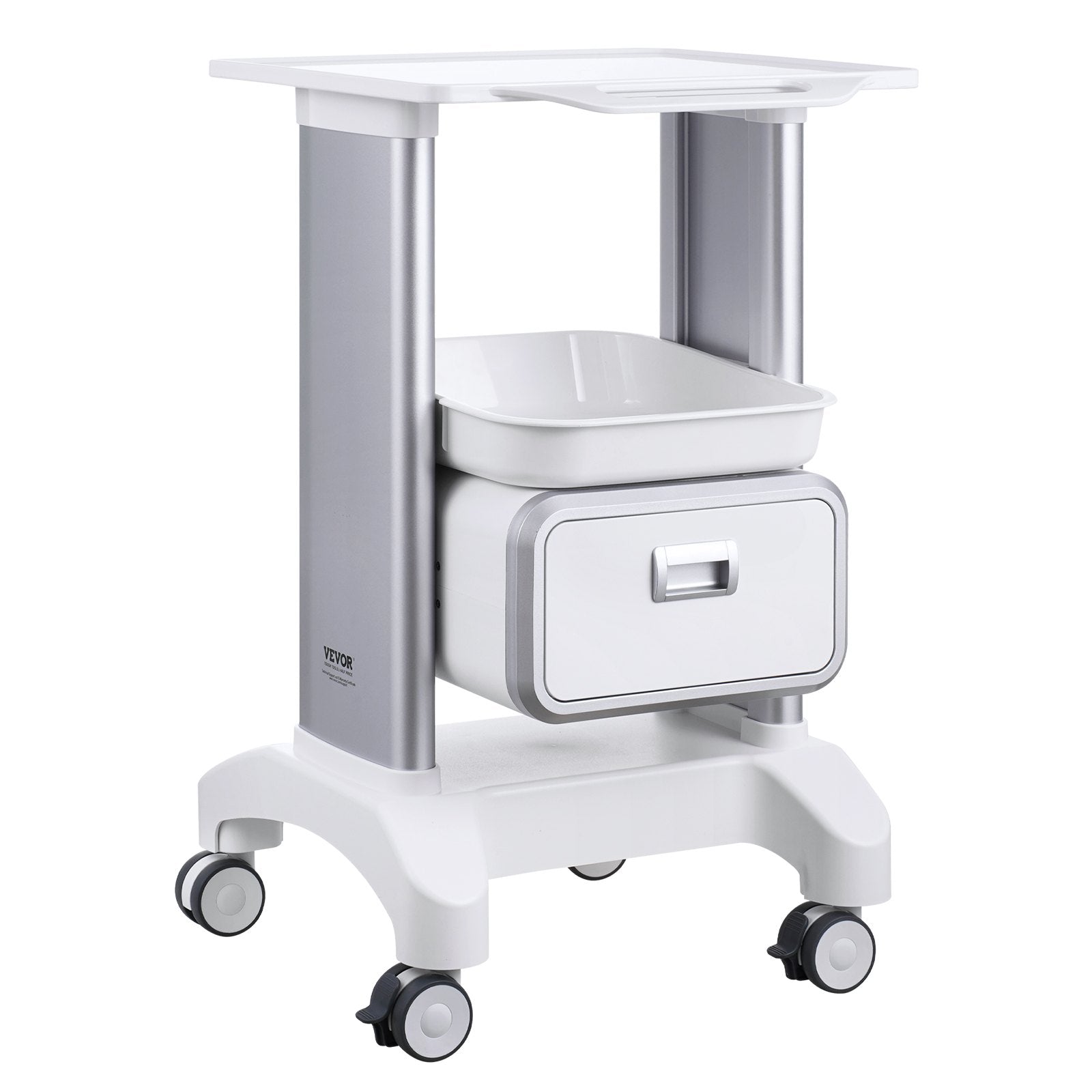 Mobile Lab Cart with Drawer & Tray, Lab Utility Cart for Hospitals & Clinics