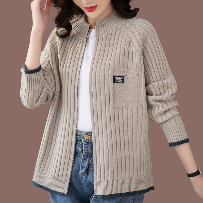 New Outerwear Loose and Stylish Long Sleeves Outer Match Knitted Cardigan Women's Sweater Coat