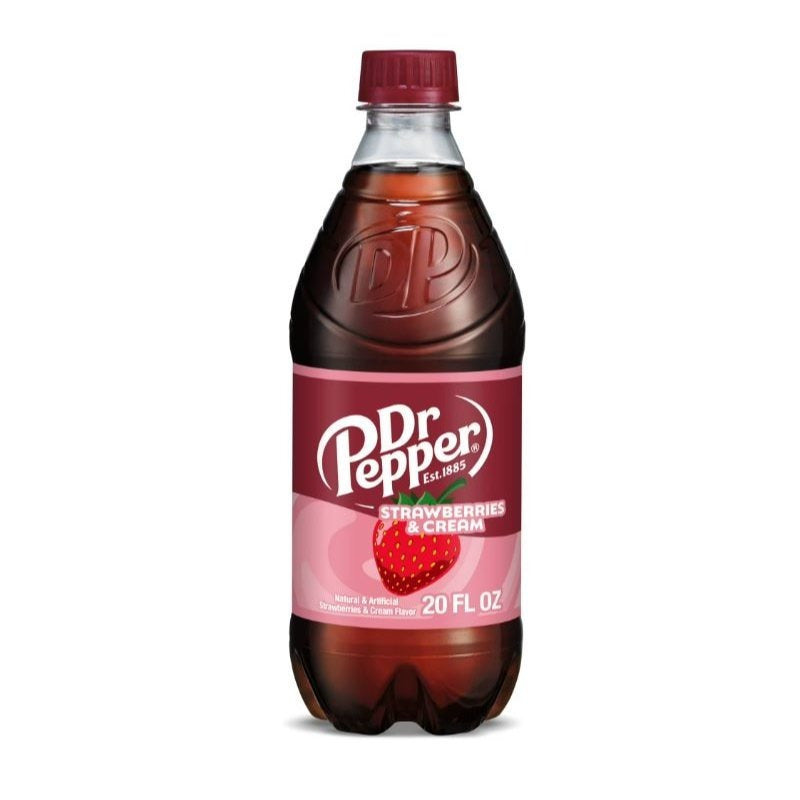 Strawberries and Cream Soda Pop, 20 fl oz Bottle