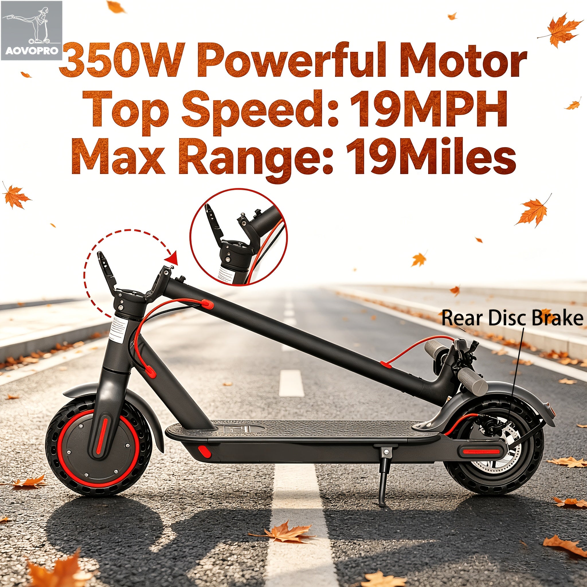 Foldable Adult Electric Scooter with 350W Motor, 8.5" Anti-Slip Solid Tires, Smart App and LCD Dashboard, 3 Adjustable Speeds, Dual Safe Brakes, LED Headlight and Taillight, Built-in Bell, Aluminum Alloy Frame, 265 lb Max Load