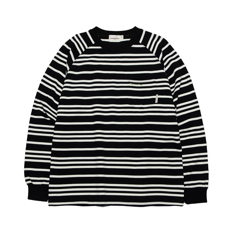 Cozy Striped Loose Couple Sweatshirt Long Sleeve