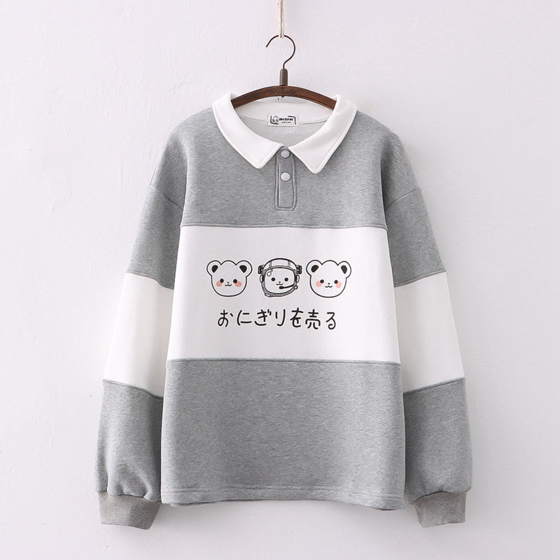 Cute Embroidered Thickened Winter Pullover Sweater