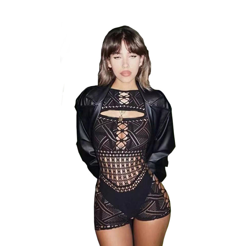 New Sexy Hollow-out Sheer Jumpsuit