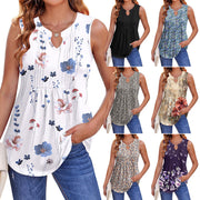 Floral Sleeveless T-Shirt – Trendy Casual Top
