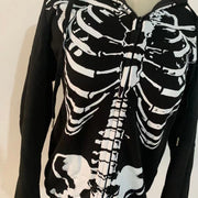 Women's Edgy Skull Print Loose Pullover Hoodie