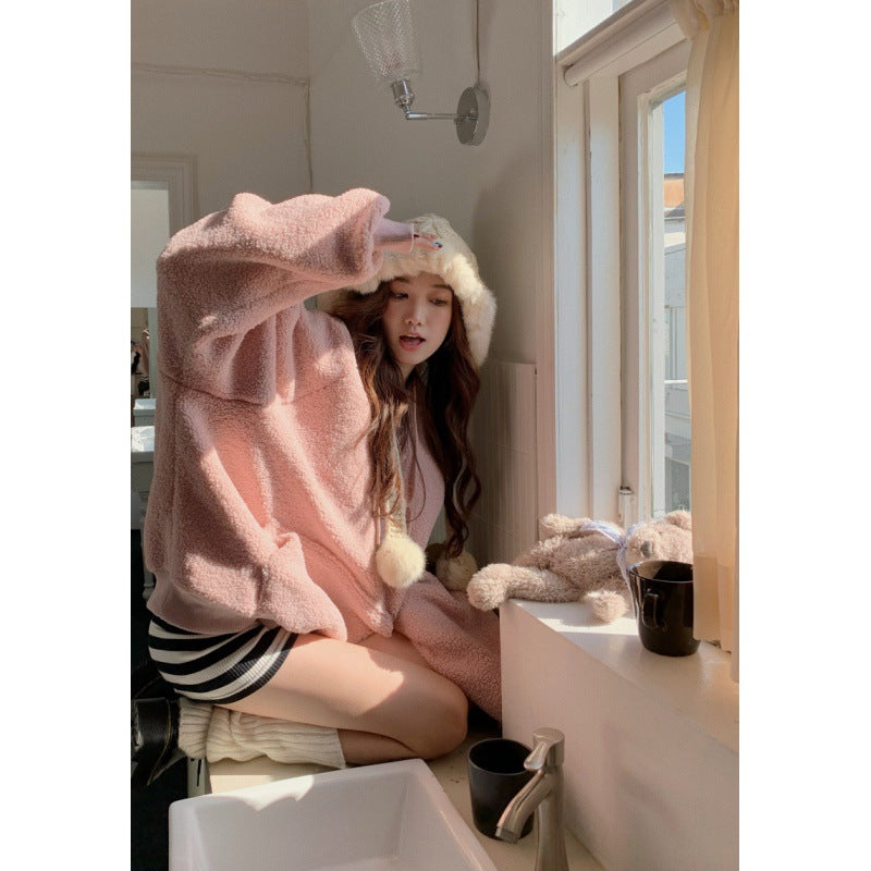 Cozy Fleece-Lined Hooded Sweatshirt for Women