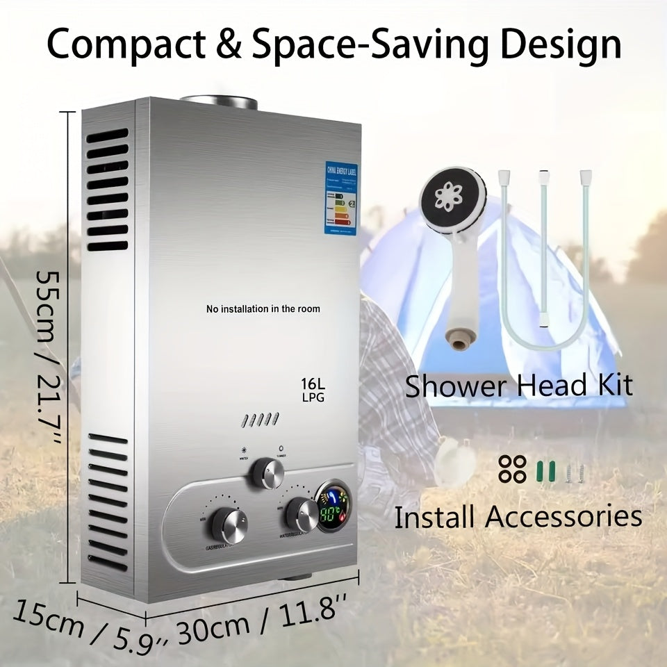 18L Tankless Propane Water Heater for Instant Hot Water Supply