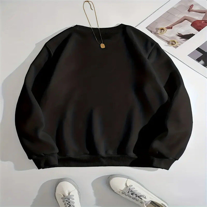 Trendy Print Round Neck Autumn Sweatshirt