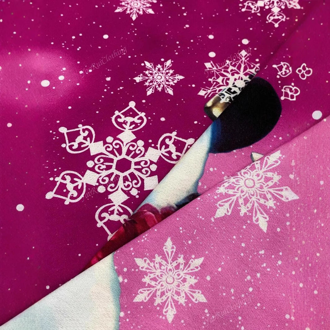 Women's Casual Cartoon Print Loose Round Neck Sweater