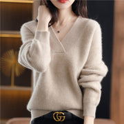 Women's Cozy V-Neck Loose Knit Sweater