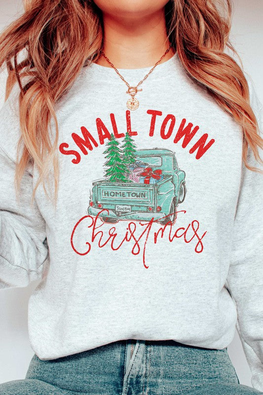 Festive Christmas Truck Graphic Fleece Sweatshirt