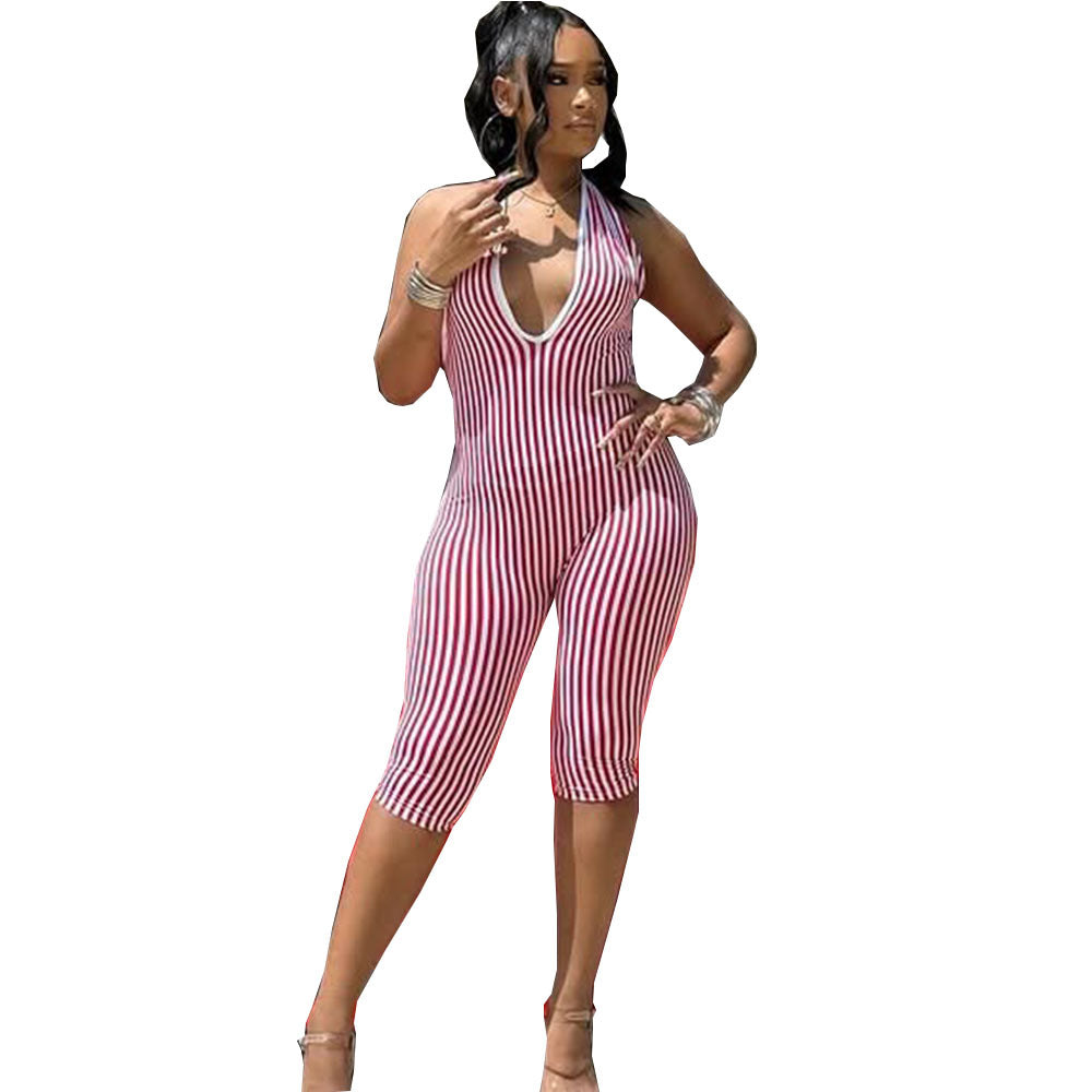 Women's Backless Cutout Strappy Jumpsuit