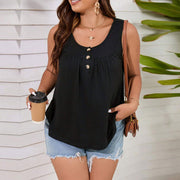 Loose Fit Sleeveless Vest Top – Trendy Black Knit Casual