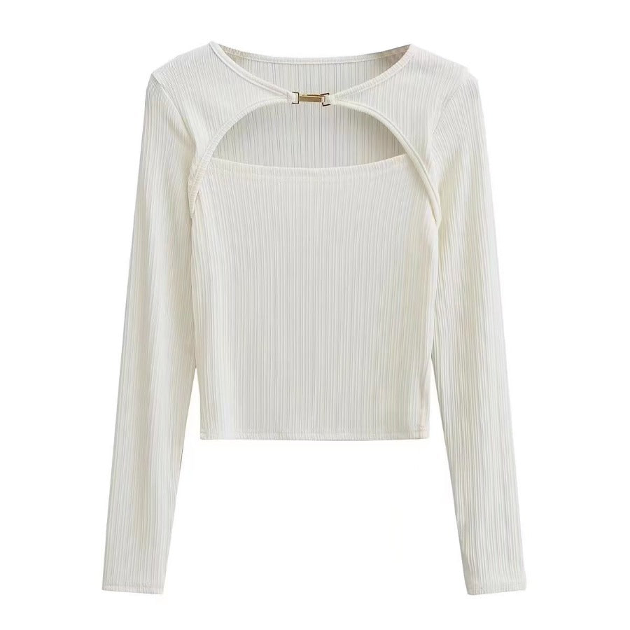 Women's Long Sleeve Elastic Fit Bottoming Shirt